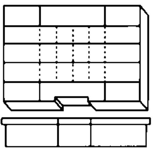 Compartment Case, Plastic, 15-1/2" W x 11-3/4" D x 2-1/2" H, Grey Distribution Élite MP