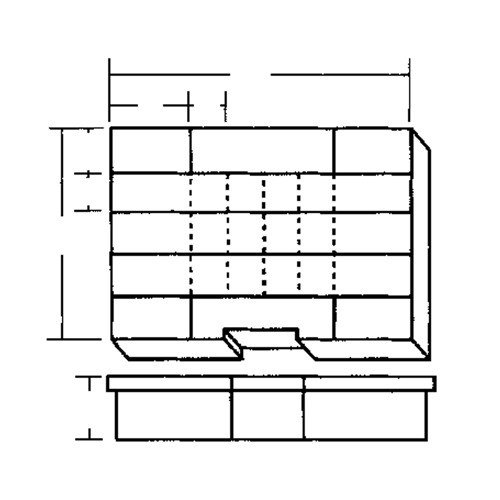 Boîte &agrave; compartiments, Plastique, 24 compartiments, 15-1/2" la x 11-3/4" p, 2-1/2" h, Gris Distribution Élite MP