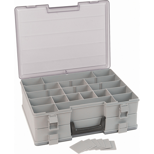 Compartment Case, Plastic, 48 Slots, 15-1/2" W x 11-3/4" D x 5" H, Grey Distribution Élite MP