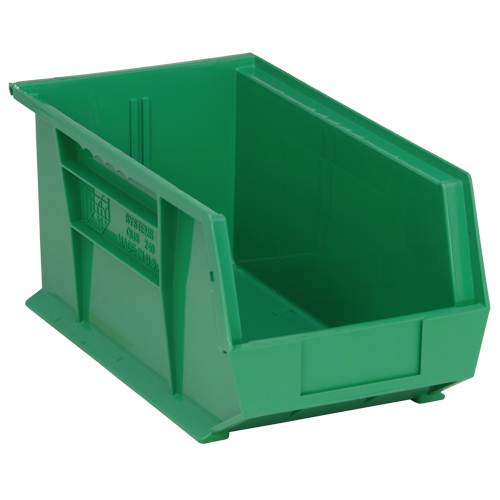 Bacs ultra empilable & suspendable, 8-1/4" la, 7" h x 14-3/4" p, Vert Distribution Élite MP