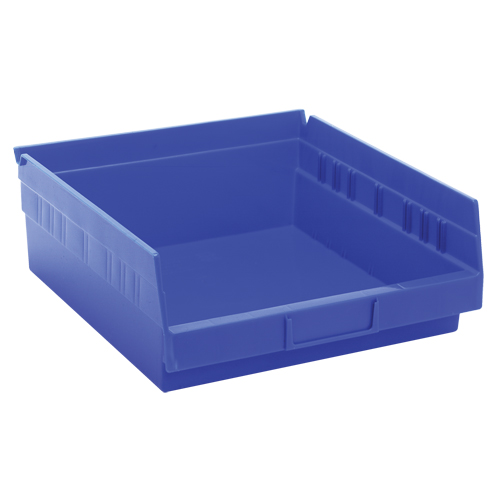 Shelf Bins, 11-1/8" W x 4" H x 11-5/8" D, Blue, 30 lbs. Capacity Distribution Élite MP