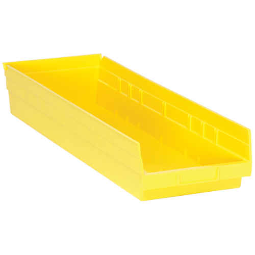 Shelf Bins, 8-3/8" W x 4" H x 23-5/8" D, Yellow, 50 lbs. Capacity Distribution Élite MP