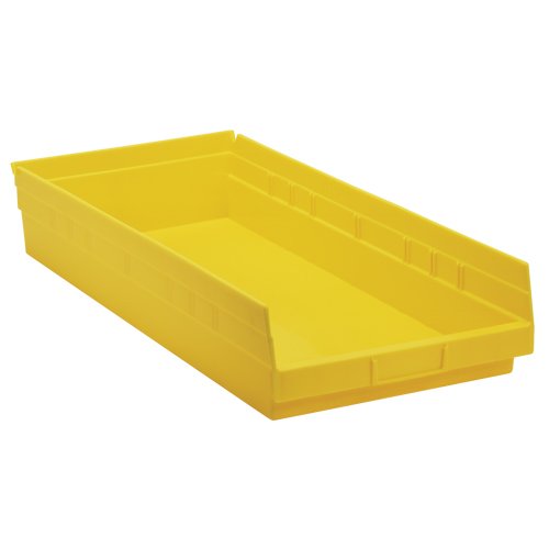 Bacs de rangement pour tablettes, 11-1/8" la x 4" H x 23-5/8" p, Jaune, Capacit&eacute; 50 lb Distribution Élite MP