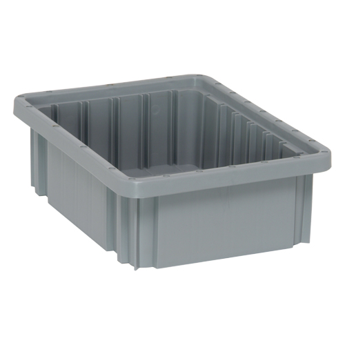 Contenants Divider Box, Plastique, 10,9" la x 8,3" p x 3,5" h, Gris Distribution Élite MP