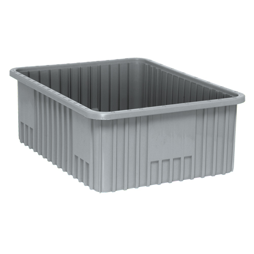 Contenants Divider Box, Plastique, 22,5" la x 17,5" p x 8" h, Gris Distribution Élite MP