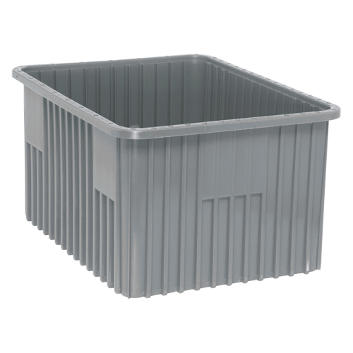 Divider Box&reg; Containers, Plastic, 22.5" W x 17.5" D x 12" H, Grey Distribution Élite MP