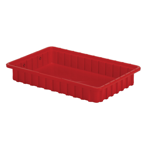 Divider Box&reg; Containers, Polyethylene, 16.5" W x 10.9" D x 2.5" H, Red Distribution Élite MP