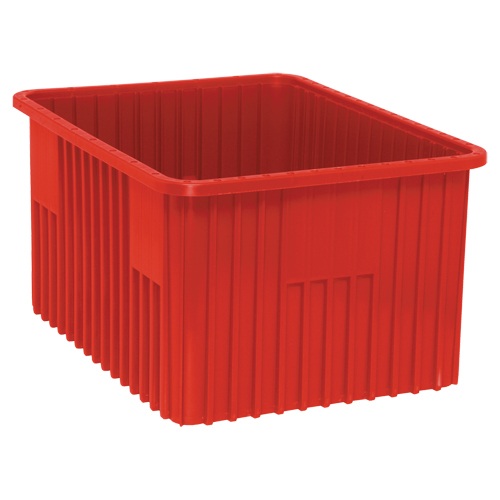 Contenants Divider Box, Plastique, 22,5" la x 17,5" p x 12" h, Rouge Distribution Élite MP
