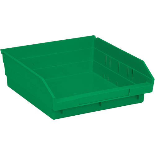 Shelf Bins, 11-1/8" W x 4" H x 11-5/8" D, Green, 30 lbs. Capacity Distribution Élite MP