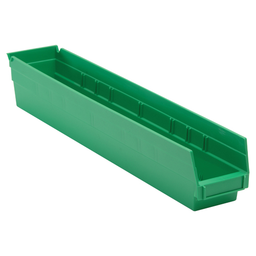 Bac pour &eacute;tag&egrave;re &eacute;conomique, 4-1/8" la, 4" h x 23-5/8" p, Vert Distribution Élite MP