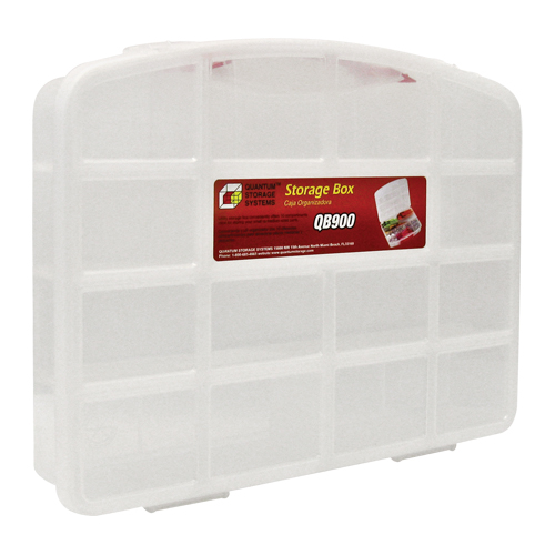 Bac de rangement clair avec compartiments, 13" la x 10-1/4" p x 2-3/8" h, 10 compartiments Distribution Élite MP