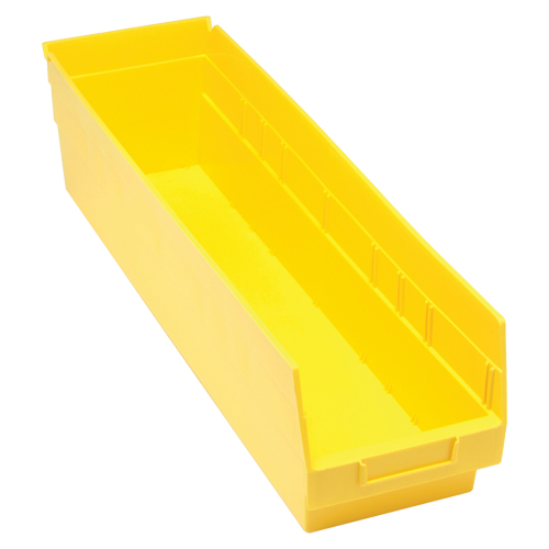 Bacs en plastique pour &eacute;tag&egrave;res Store More, 6-5/8" la x 6" H x 23-5/8" p, Jaune, Capacit&eacute; 90 lb Distribution Élite MP