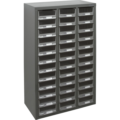 KPC-100 Parts Cabinet, Galvanized Steel, 36 Drawers, 23" x 11-2/5" x 36-9/10", Grey Distribution Élite MP