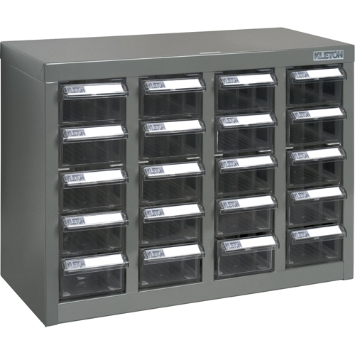 Casiers pour pi&egrave;ces KPC-600, Acier, 20 tiroirs, 18-1/3" x 8-2/3" x 13-3/4", Gris Distribution Élite MP