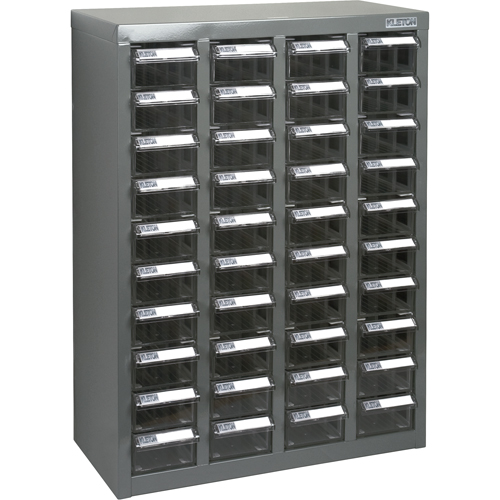 Casiers pour pi&egrave;ces KPC-600, Acier galvanis&eacute;, 40 tiroirs, 18-3/10" x 8-7/10" x 25-3/10", Gris Distribution Élite MP