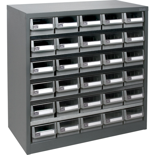KPC-HD Heavy-Duty Parts Cabinet, Galvanized Steel, 30 Drawers, 34-3/5" x 15-7/10" x 34-3/5", Grey Distribution Élite MP