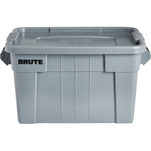 Bac de stockage Brute avec couvercle, 27,88” p x 17,38” la x 15,13” h, Capacit&eacute; 160 lb, Gris Distribution Élite MP