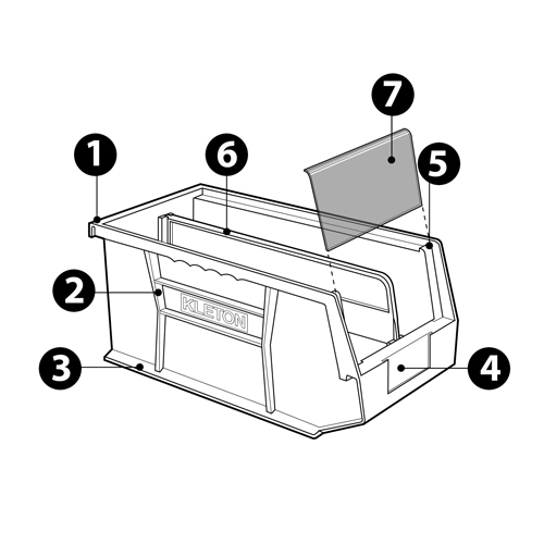 Bac empilable & &agrave; suspendre, 4-1/8" la, 3" h x 5-3/8" p, Bleu Distribution Élite MP