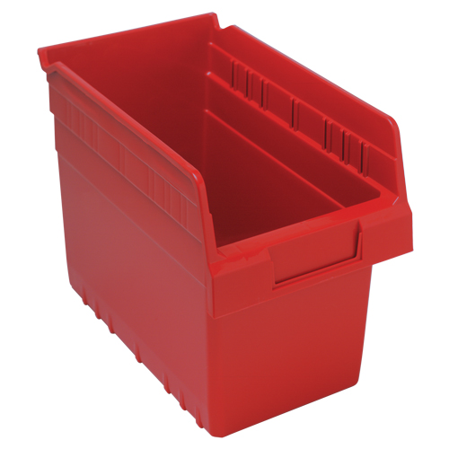 Store-Max Shelf Bins, 6-5/8" W x 8" H x 11-5/8" D, Red, 44 lbs. Capacity Distribution Élite MP