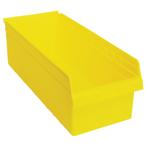 Store-Max Shelf Bins, 11-1/8" W x 8" H x 23-5/8" D, Yellow, 68 lbs. Capacity Distribution Élite MP