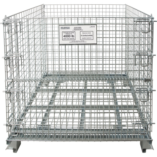 Conteneur repliable en m&eacute;tal grillag&eacute;, 48" la x 40" p x 36" h, Capacit&eacute; de 4000 lb Distribution Élite MP