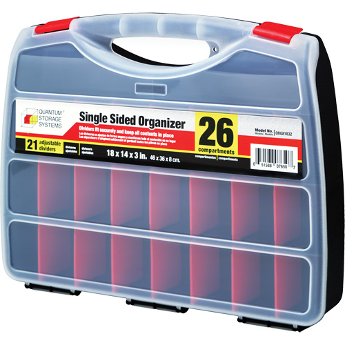 Boîte &agrave; compartiments en plastique, 14" la x 18" p x 3" h, 26 compartiments Distribution Élite MP