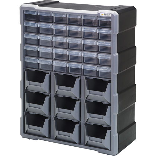 Armoire &agrave; tiroir, Plastique, 39 tiroirs, 15" x 6-1/4" x 18-3/4", Noir Distribution Élite MP
