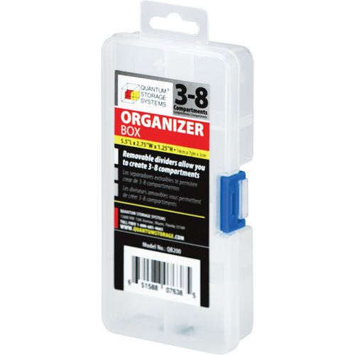 Boîte &agrave; compartiments en plastique, 2,75" la x 5,5" p x 1,25" h, 8 compartiments Distribution Élite MP