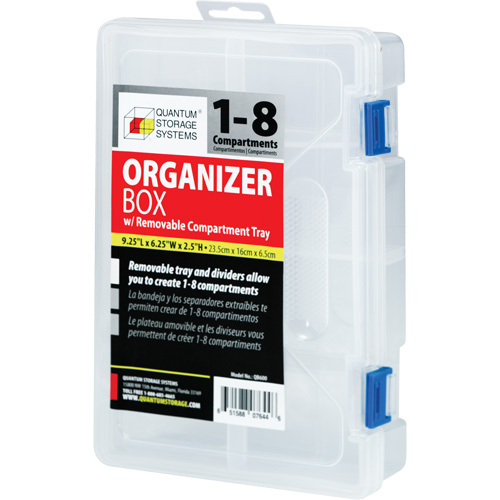 Boîte &agrave; compartiments en plastique, 6,25" la x 9,25" p x 2,2" h, 8 compartiments Distribution Élite MP
