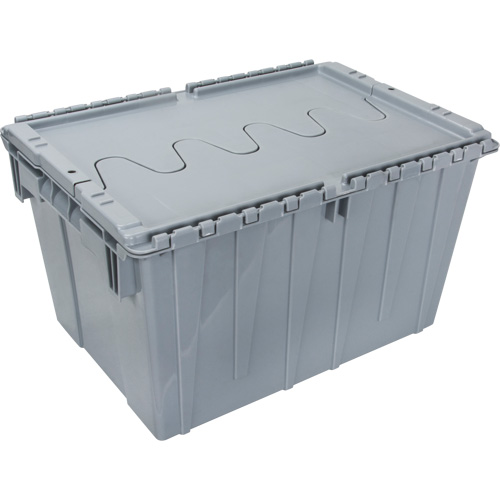 Flip Top Plastic Distribution Container, 21.65" x 15.5" x 12.5", Grey Distribution Élite MP