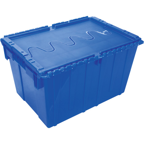 Contenant de distribution en plastique avec dessus basculant, 21,65" x 15,5" x 12,5", Bleu Distribution Élite MP