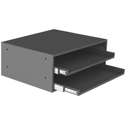 Grande glissi&egrave;re de stockage pour armoire &agrave; compartiments, Acier, 2 compartiments, 20" la x 15-15/16" p, 8-3/16" h, Gris Distribution Élite MP