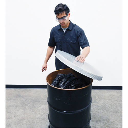 Couvercle pour baril ouvert en acier galvanis&eacute; Distribution Élite MP