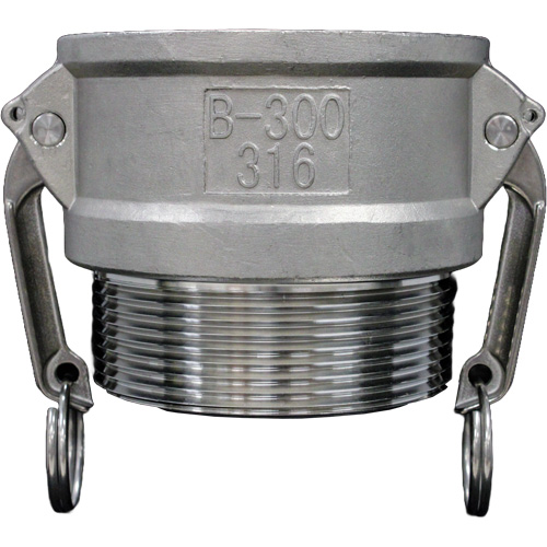 Accouplement &agrave; came et rainure, Acier inoxydable, Type B, 3/4", NPT m&acirc;le, 250 PSI Distribution Élite MP