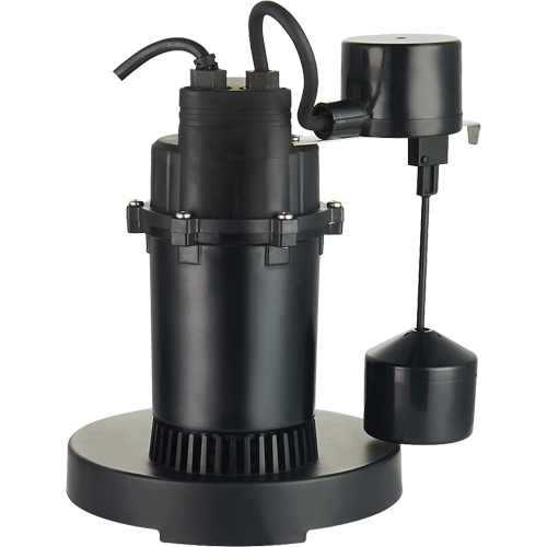 Thermoplastic Submersible Sump Pump, 2560 GPH, 115 V, 4.6 A, 1/3 HP Distribution Élite MP