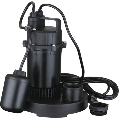 Thermoplastic Submersible Sump Pump, 2560 GPH, 115 V, 4.6 A, 1/3 HP Distribution Élite MP