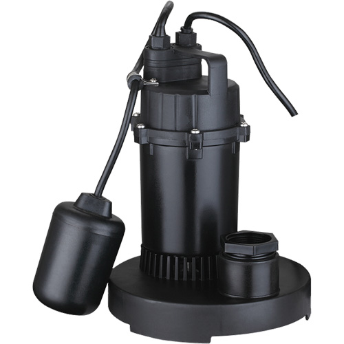 Thermoplastic Submersible Sump Pump, 2560 GPH, 115 V, 4.6 A, 1/3 HP Distribution Élite MP