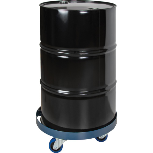 Drum Dolly, Steel, 1400 lbs. Capacity, 24" Diameter, Blue Elastic Casters Distribution Élite MP