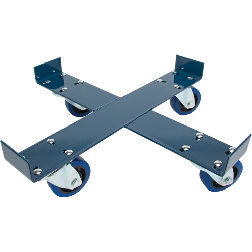 Drum Dolly, Steel, 1400 lbs. Capacity, 24" Diameter, Blue Elastic Casters Distribution Élite MP