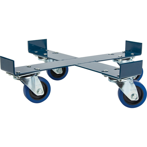 Drum Dolly, Steel, 1400 lbs. Capacity, 24" Diameter, Blue Elastic Casters Distribution Élite MP
