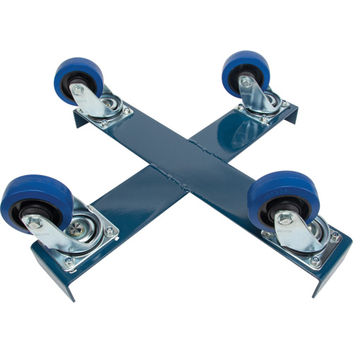 Drum Dolly, Steel, 1400 lbs. Capacity, 24" Diameter, Blue Elastic Casters Distribution Élite MP