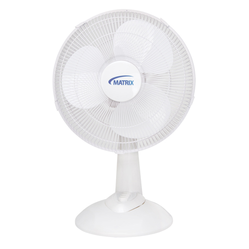 Oscillating Desk Fan with Push Buttons, 12" Diameter, 3 Speeds Distribution Élite MP