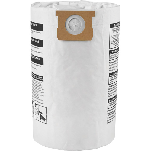 Sacs filtrants pour d&eacute;bris secs jetables de type G, 15 - 22 gal US Distribution Élite MP