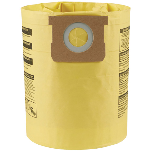 Sacs filtrants pour d&eacute;bris secs jetables &agrave; haute efficacit&eacute; de type H, 5 - 8 gal. US Distribution Élite MP