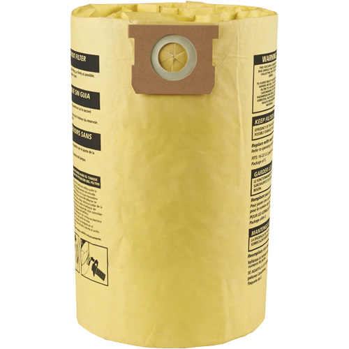 Sacs filtrants pour d&eacute;bris secs jetables &agrave; haute efficacit&eacute; de type J, 15 - 22 gal US Distribution Élite MP