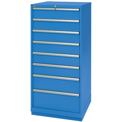 Armoires de rangement avec tiroirs, 8 tiroirs, 28-1/4" la x 28-1/2" p x 59-1/2" h, Bleu brillant Distribution Élite MP
