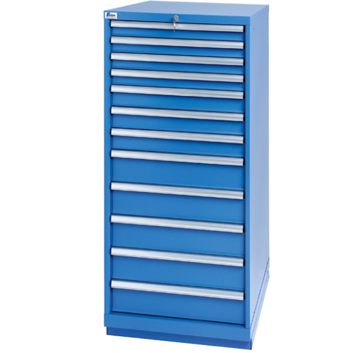 Armoires de rangement avec tiroirs, 12 tiroirs, 28-1/4" la x 28-1/2" p x 59-1/2" h, Bleu brillant Distribution Élite MP