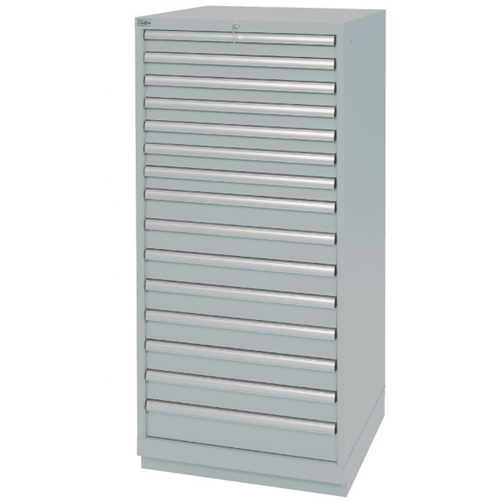 Drawer Cabinets, 15 Drawers, 28-1/4" W x 28-1/2" D x 59-1/2" H, Grey Distribution Élite MP