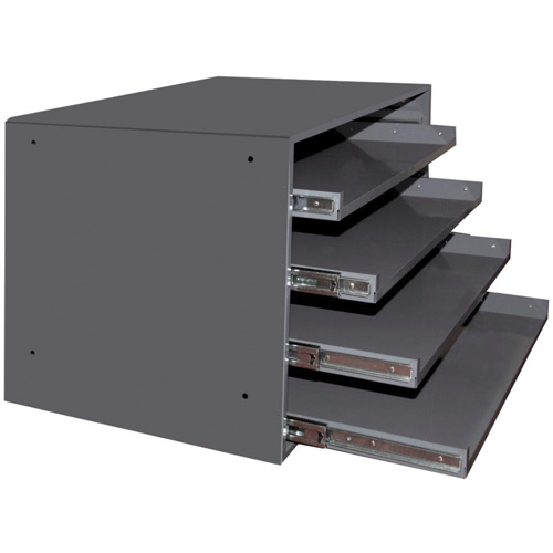 Compartment Box Cabinets, Steel, 4 Slots, 20" W x 15-3/4" D x 15" H, Grey Distribution Élite MP