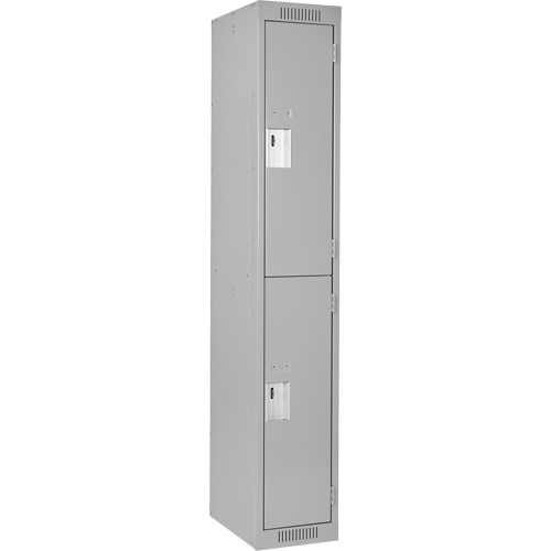 Casiers Clean Line, 2 niveaux, 12" x 18" x 72", Acier, Gris, Rivet (assembl&eacute;) Distribution Élite MP
